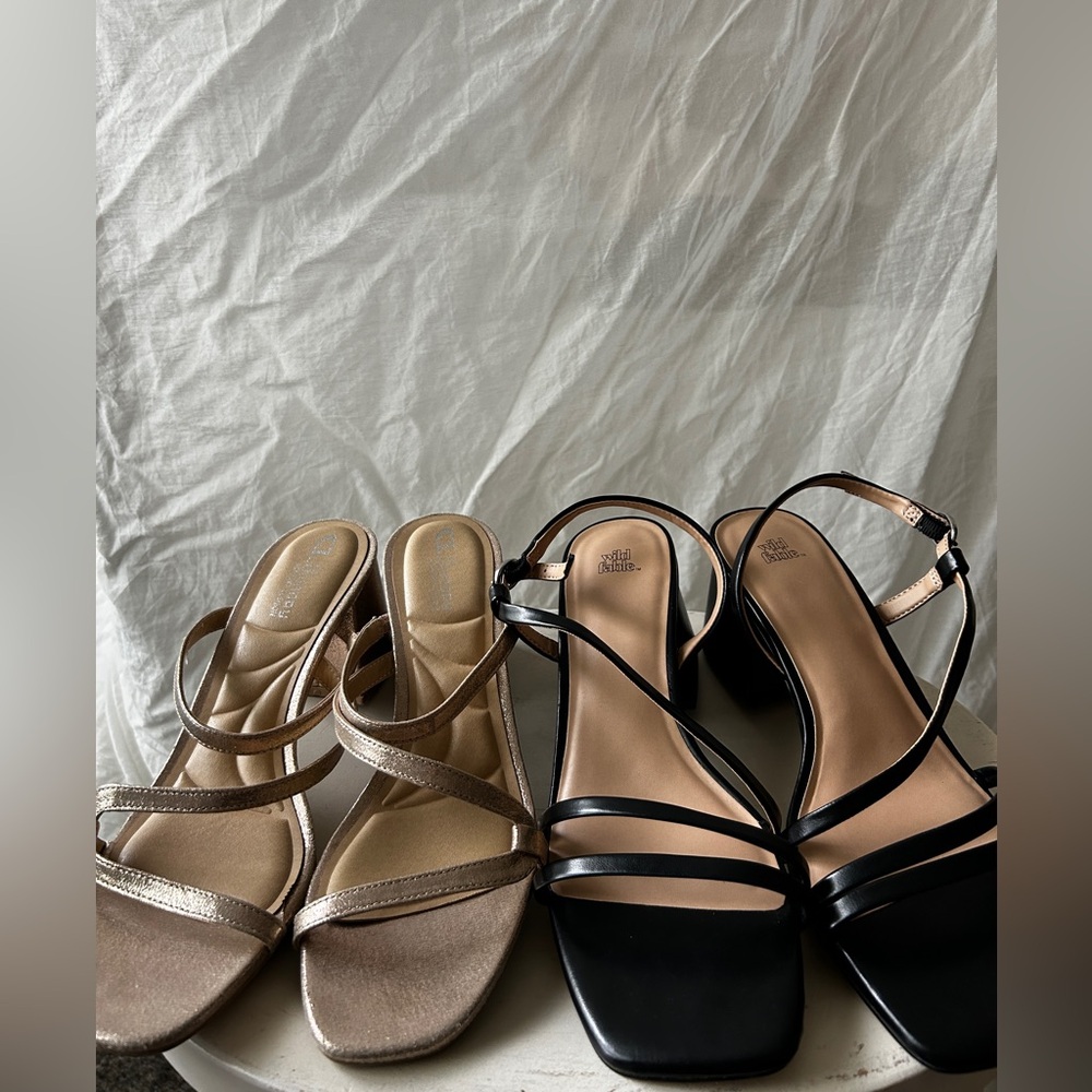 BUNDLE Black and Gold Women's Sandals